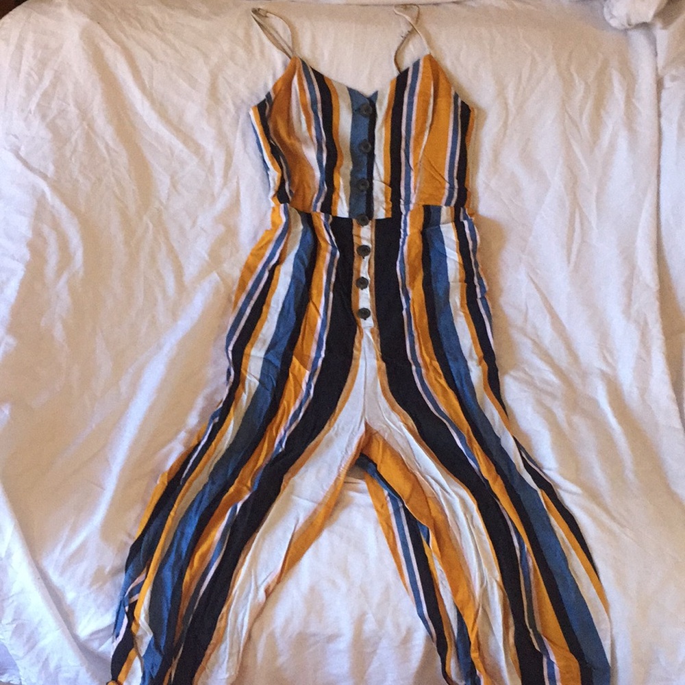 Striped button jumper